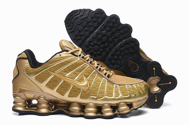 Nike Shox TL Black Men's Shoes Golden-15